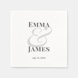 Minimalist Ampersand Wedding | Names Date Cocktail スタンダードカクテルナプキン
