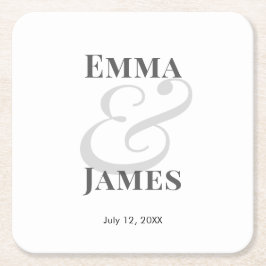 Minimalist Ampersand Wedding | Paper Coaster スクエアペーパーコースター