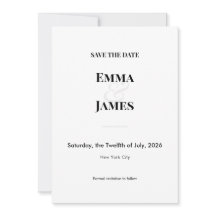 Minimalist Ampersand Wedding | Photo Save the Date