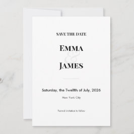 Minimalist Ampersand Wedding | Photo Save the Date 招待状