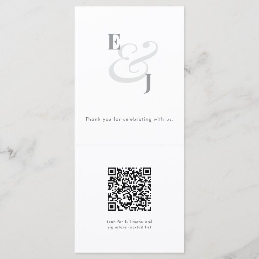 Minimalist Ampersand Wedding | QR Code | Elegant メニュー (裏面)