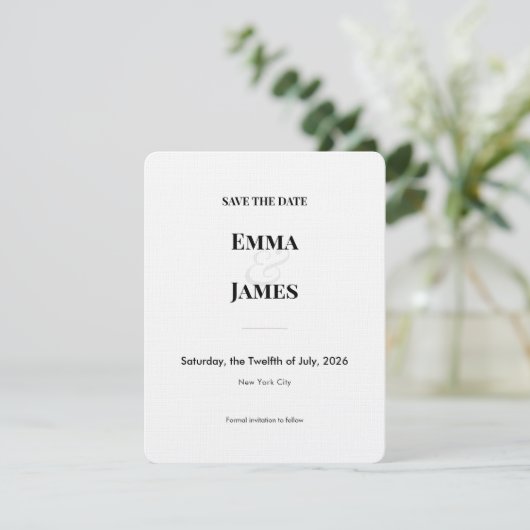Minimalist Ampersand Wedding | Save the Date 2 セーブザデート (スタンド正面)