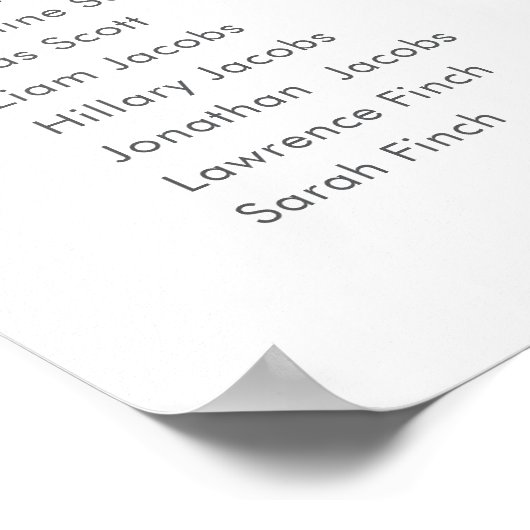 Minimalist Ampersand Wedding | Seating Chart | 10 ポスター (角)