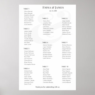 Minimalist Ampersand Wedding | Seating Chart | 10 ポスター