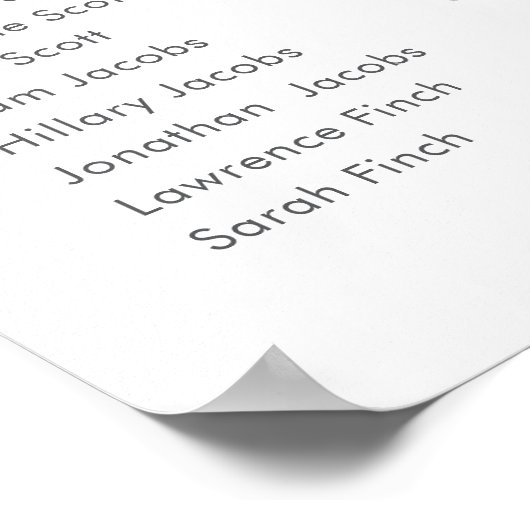 Minimalist Ampersand Wedding | Seating Chart 14 ポスター (角)