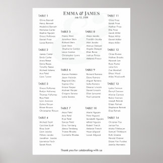 Minimalist Ampersand Wedding | Seating Chart 14 ポスター