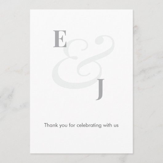 Minimalist Ampersand Wedding | Table Number 招待状 (裏面)
