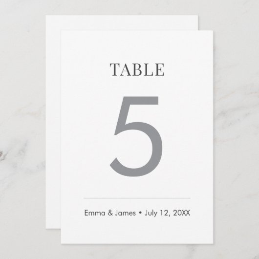 Minimalist Ampersand Wedding | Table Number 招待状 (正面/裏面)