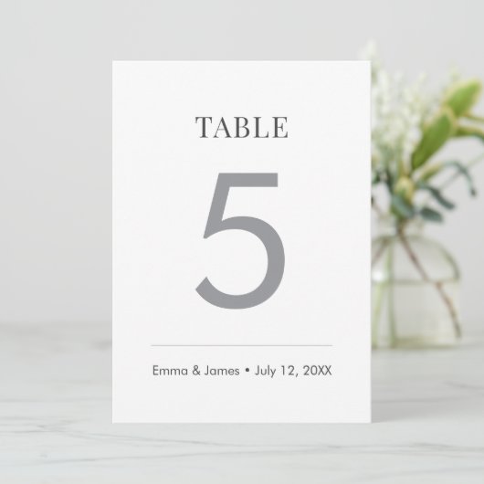 Minimalist Ampersand Wedding | Table Number 招待状 (スタンド正面)