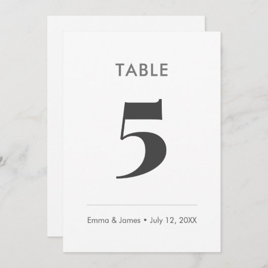 Minimalist Ampersand Wedding | Table Number 招待状 (正面/裏面)