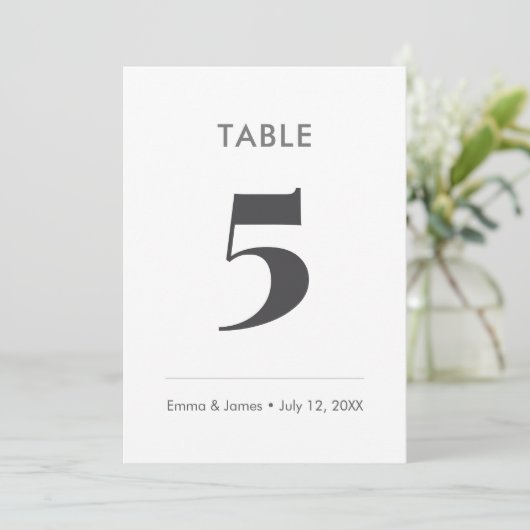 Minimalist Ampersand Wedding | Table Number 招待状 (スタンド正面)