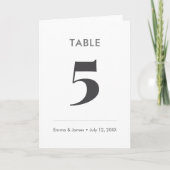 Minimalist Ampersand Wedding | Table Number Folded カード (正面)