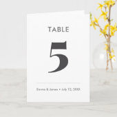 Minimalist Ampersand Wedding | Table Number Folded カード (黄色い花)