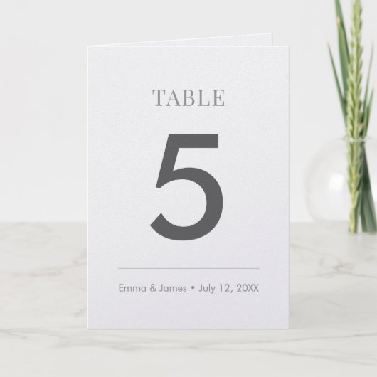 Minimalist Ampersand Wedding | Table Number Folded カード (正面)