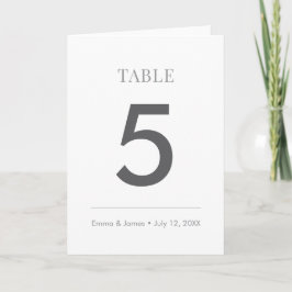 Minimalist Ampersand Wedding | Table Number Folded カード