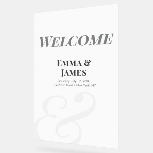 Minimalist Ampersand Wedding | Welcome Sign アクリルサイン (傾斜)