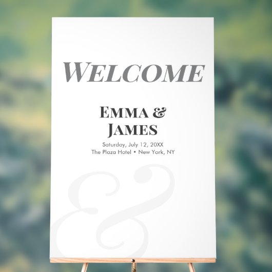 Minimalist Ampersand Wedding | Welcome Sign アクリルサイン (ニュートラル)