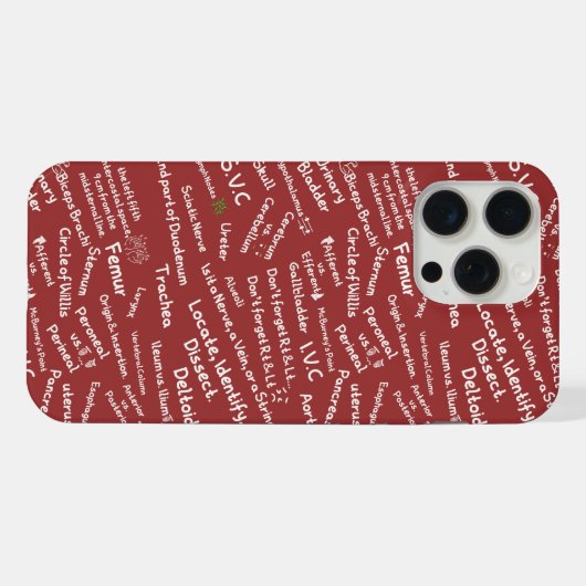 ​Minimalist Anatomy Pattern - Medical Student iPho iPhoneケース (裏面横)