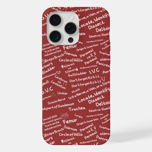 ​Minimalist Anatomy Pattern - Medical Student iPho iPhoneケース (裏面)