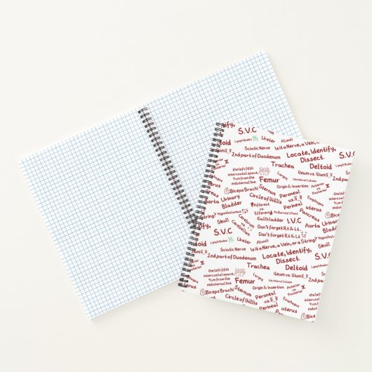 Minimalist Anatomy Pattern-Medical Student Spiral ノートブック (内部)