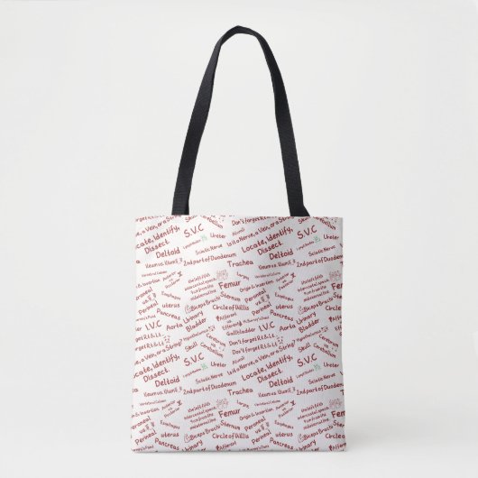 Minimalist Anatomy Pattern - Medical Student Tote トートバッグ (正面)