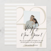 Minimalist and Aesthetic Happy New Year Photo  (正面/裏面)