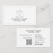 Minimalist and Modern Candle Botanical QR Code 名刺 (正面/裏面)