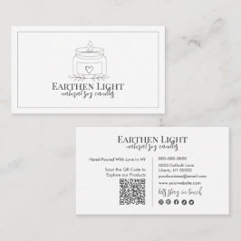 Minimalist and Modern Candle Botanical QR Code 名刺