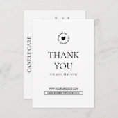 Minimalist and Modern Candle Care Card Template エンクロージャーカード (正面/裏面)