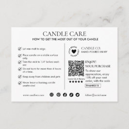 Minimalist and Modern Candle Care Card Template エンクロージャーカード
