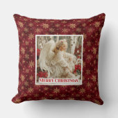 Minimalist Angel Red Gold Personalized Best Xmas クッション (正面)
