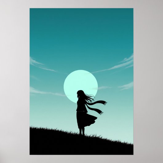Minimalist Anime Girl ポスター (正面)