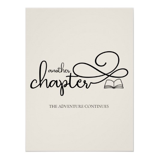Minimalist Another Chapter Book Lover Art ポスター (正面)