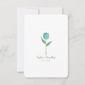 Minimalist Aquamarine Tulip 招待状 (正面)