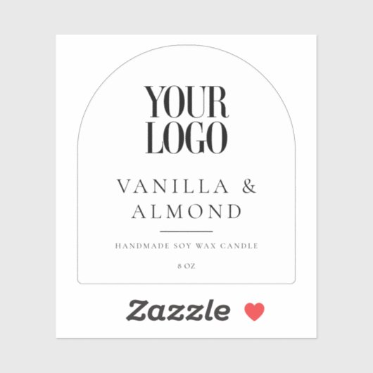 Minimalist Arch Custom Logo Candle Label シール (シート)