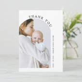Minimalist Arch Photo Baby Shower Thank You サンキューカード (スタンド正面)