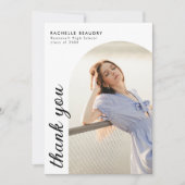 Minimalist Arch Photo Collage Graduation サンキューカード (正面)