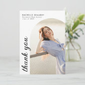 Minimalist Arch Photo Collage Graduation サンキューカード (スタンド正面)