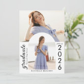 Minimalist Arch Photo Collage Graduation Party 招待状 (スタンド正面)