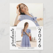 Minimalist Arch Photo Collage Graduation Party 招待状 (正面)