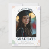  Minimalist Arch Photo Graduation Announcement  招待状 (正面)