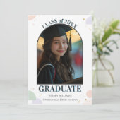  Minimalist Arch Photo Graduation Announcement  招待状 (スタンド正面)