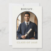 Minimalist Arch Photo Graduation Invite | ROULIV 招待状 (正面)