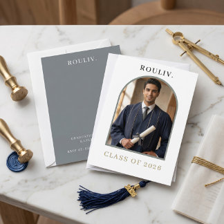 Minimalist Arch Photo Graduation | Rolling Stone 招待状