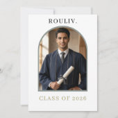 Minimalist Arch Photo Graduation | Rolling Stone 招待状 (正面)