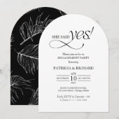 Minimalist Arch She Said Yes Engagement Party 招待状 (正面/裏面)