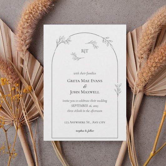 Minimalist Arch Wedding Invitation 招待状