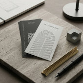 Minimalist Architectural Arch with QR Code 名刺