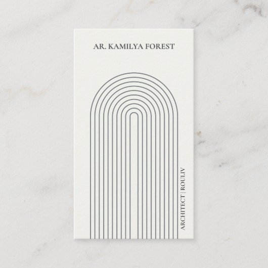 Minimalist Architectural Arch with QR Code 名刺 (正面)