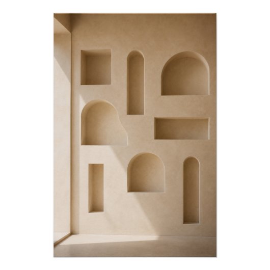 Minimalist Architectural Niches Wall Art Poster ポスター (正面)